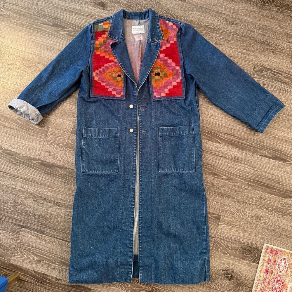 Sundance Vintage Design By Hester Southwestern Denim Jacket